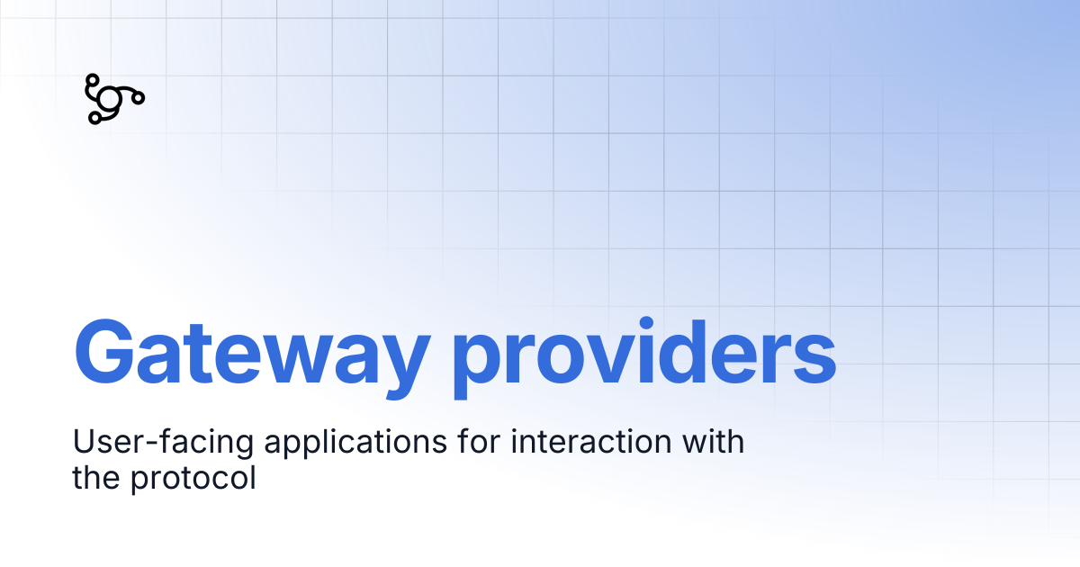 Gateway providers | DeSci Codex